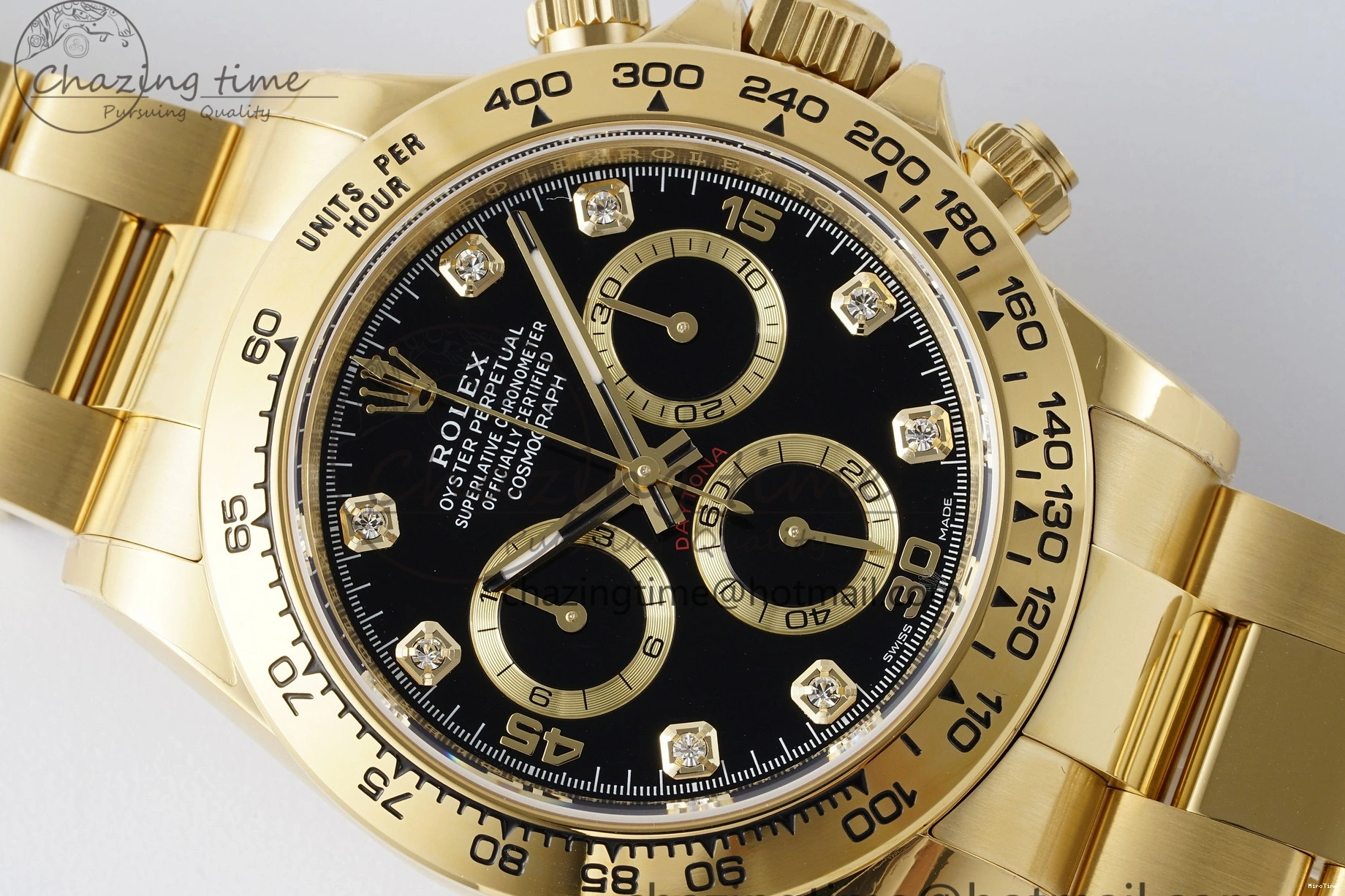 MiroTime 0228 Daytona 116508 BTF 1:1 Best Edition Black Diamonds Dial on YG Bracelet SA Sporty 2151